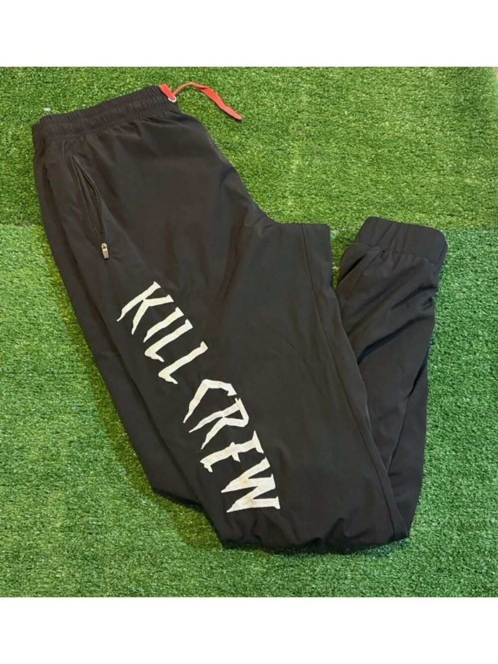 Kill Crew joggers mens large black white nylon athletic training lightweight